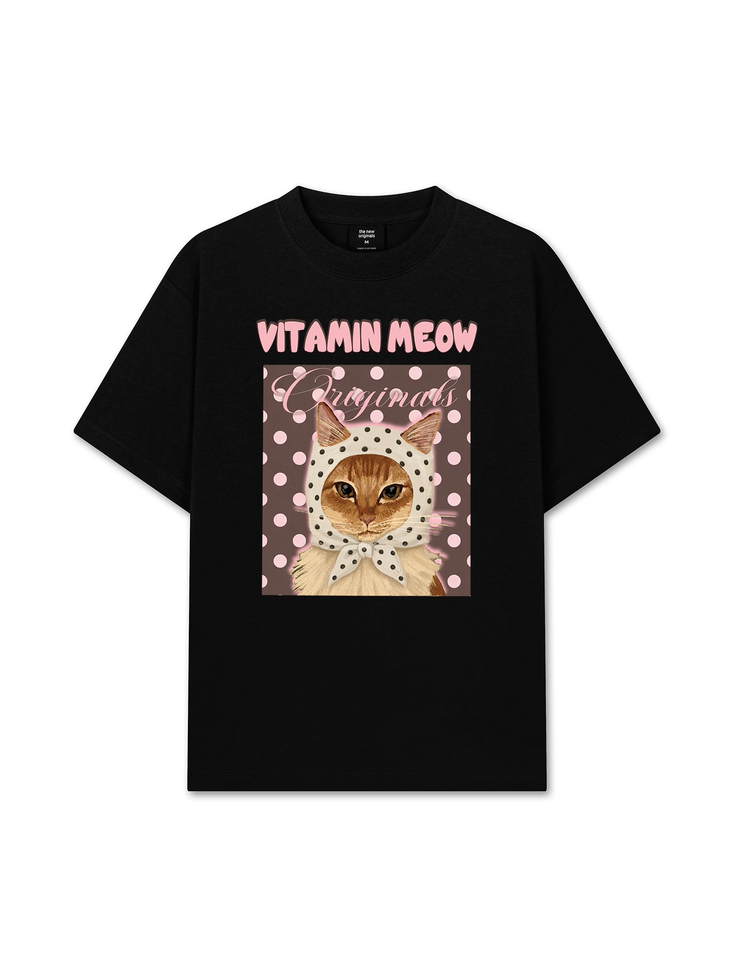Áo Thun Relaxed Fit  Pink Dotty Vitamin Meow