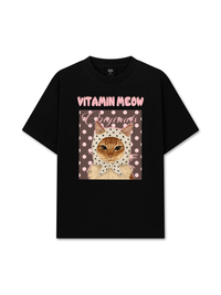 Áo Thun Relaxed Fit  Pink Dotty Vitamin Meow