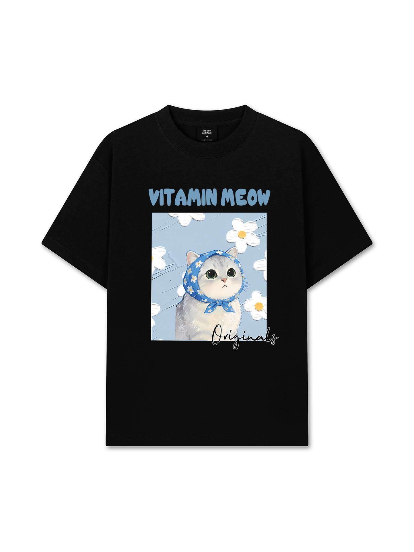 Áo Thun Relaxed Fit Flower With Meow