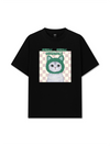 Áo Thun Relaxed Fit Animal Mood Meow Green Pink
