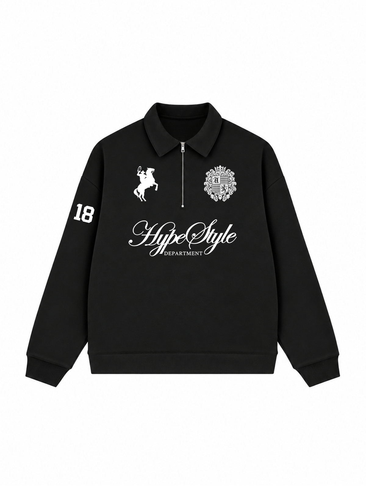 Áo Sweater Polo Nỉ Hai Da Black And White Hype Style