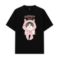 Áo Thun Relaxed Fit Meowy Cat Pink Polka