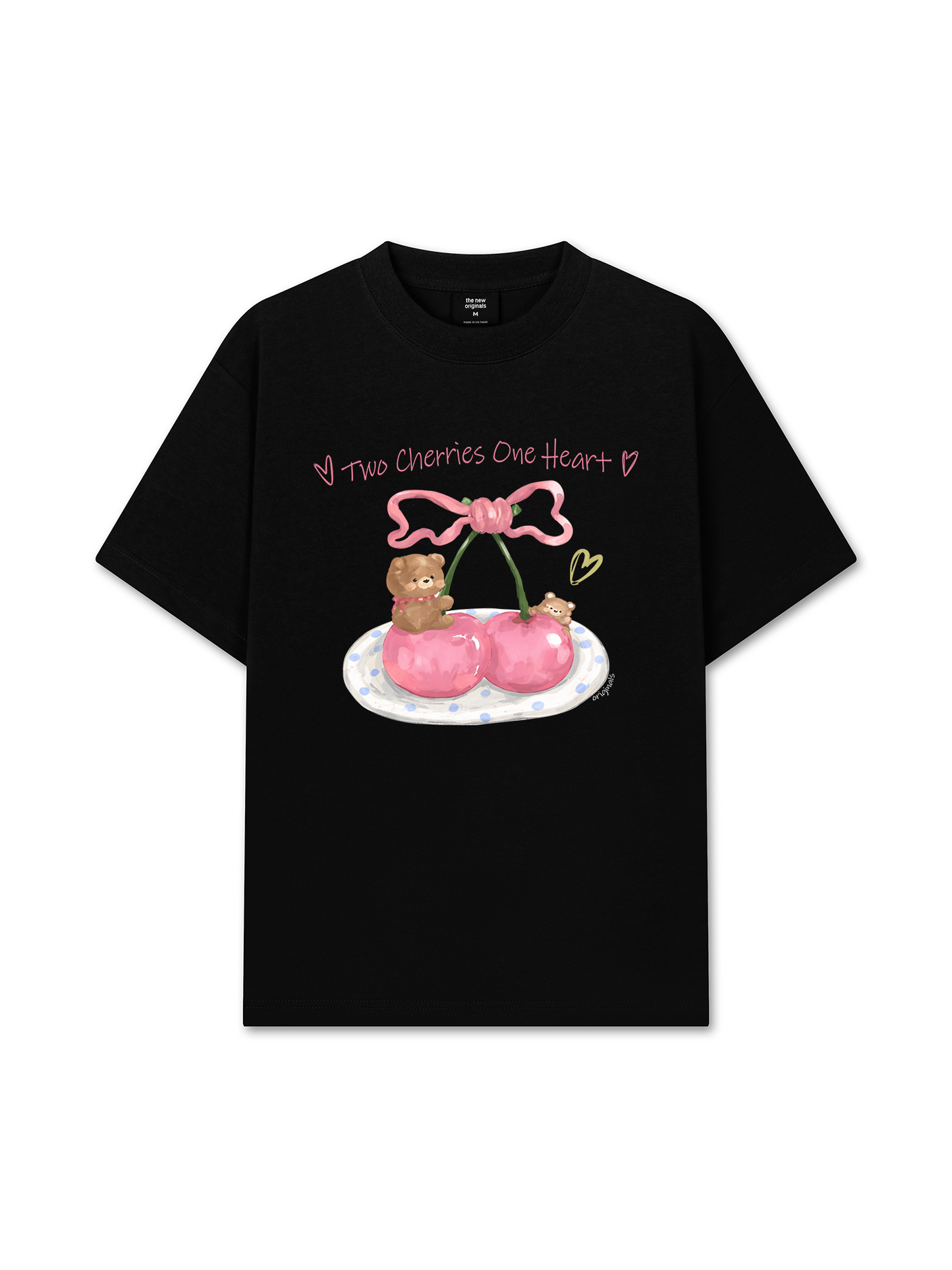 Áo Thun Relaxed Fit Daily Cuties Two Cherries One Heart