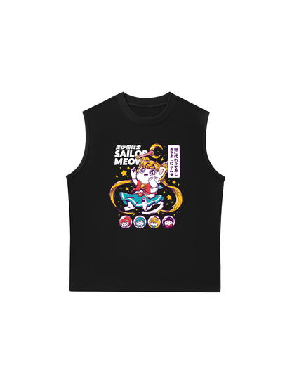 Áo Ba Lỗ Relaxed Fit Sailor Meow