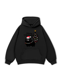 Black Kitty Christmas Hoodie