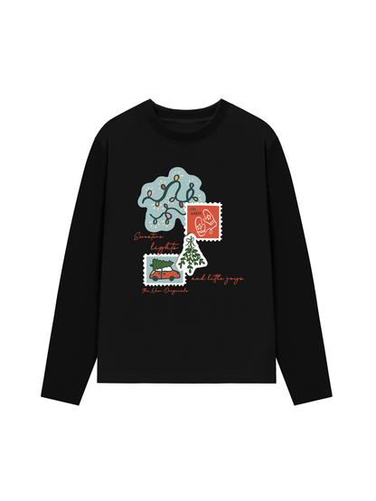 Áo Thun Dài Tay Sweater, lights, and little joy