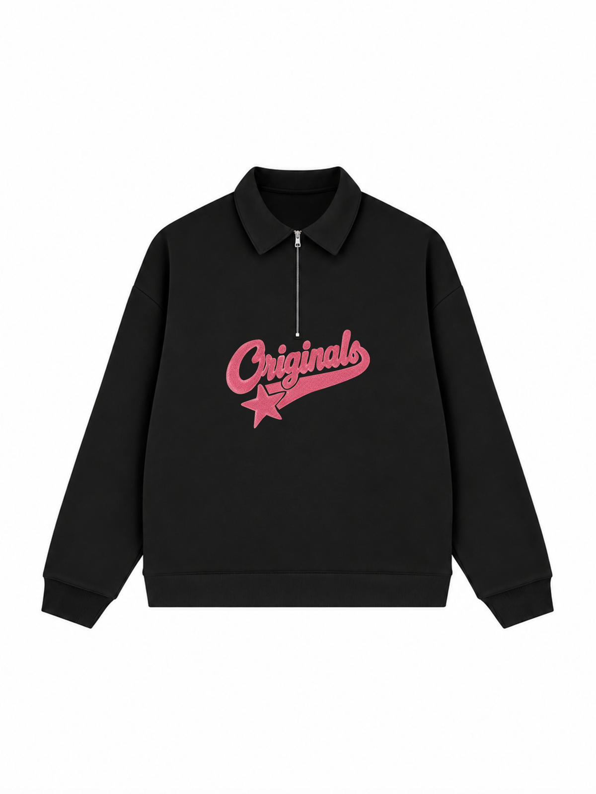 Áo Sweater Polo Nỉ Hai Da Pink Retro Originals Logo