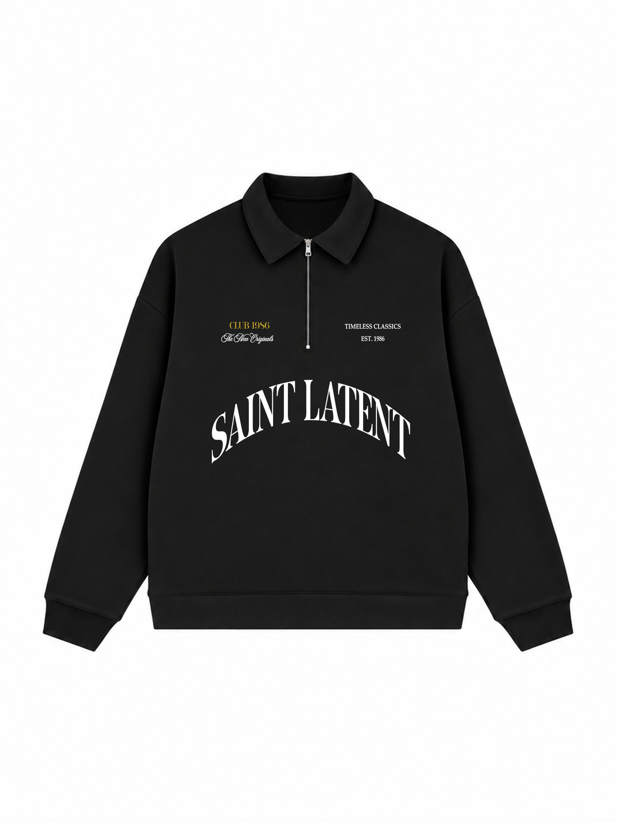 Áo Sweater Polo Nỉ Hai Da  Saint Latent Old Money