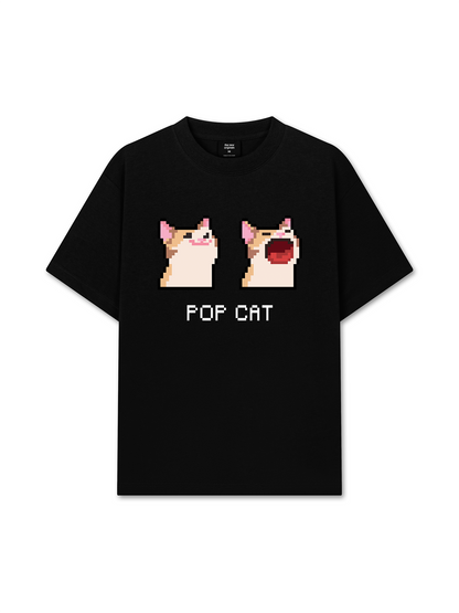 Áo Thun Relaxed Fit Pixel Universe Pop Cat
