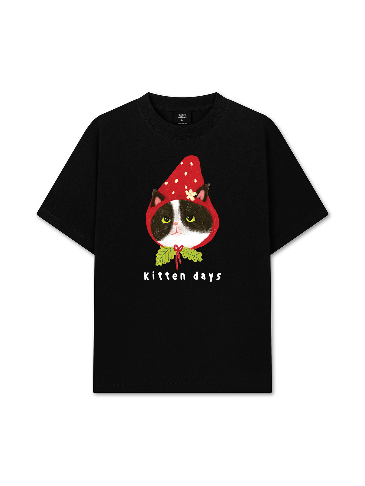 Áo Thun Relaxed Fit Strawberry Meow Kitten Day