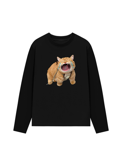 Áo Thun Dài Tay Animal Mood Funny Meow