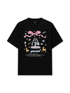 Áo Thun Relaxed Fit Cute Girl Pink Bow And Animal