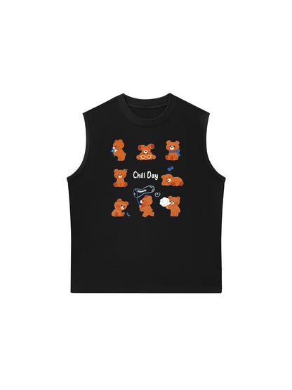 Áo Ba Lỗ Relaxed Fit Teddy Land Teddy Chill Day