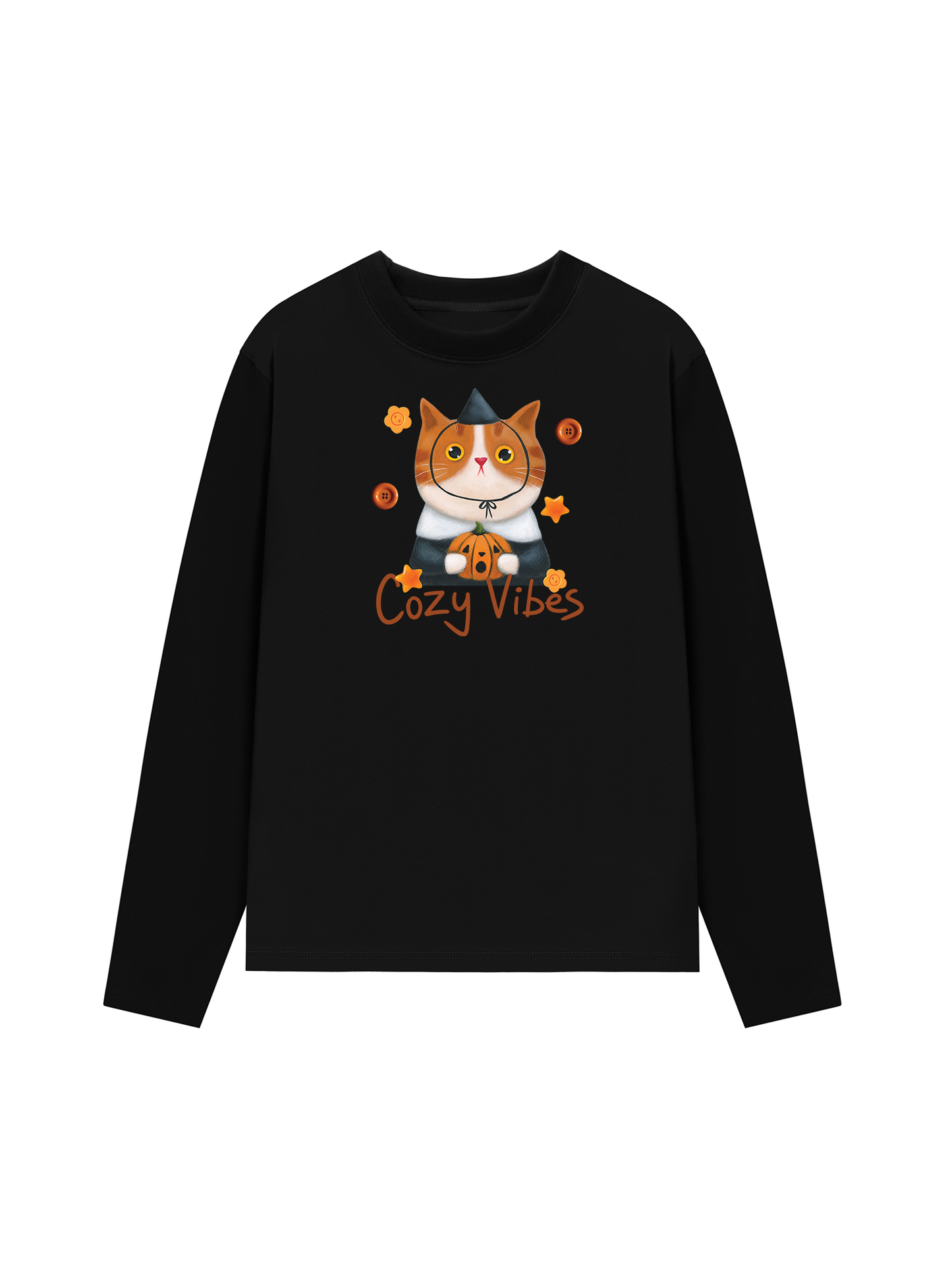 Áo Thun Dài Tay Cozy Vibes Cat