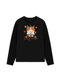 Áo Thun Dài Tay Cozy Vibes Cat