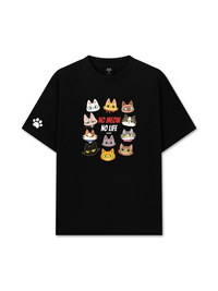 Áo Thun Relaxed Fit Animal Mood No Meow No Life