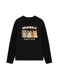Áo Thun Dài Tay Cute Three Cat Vitamin Meow