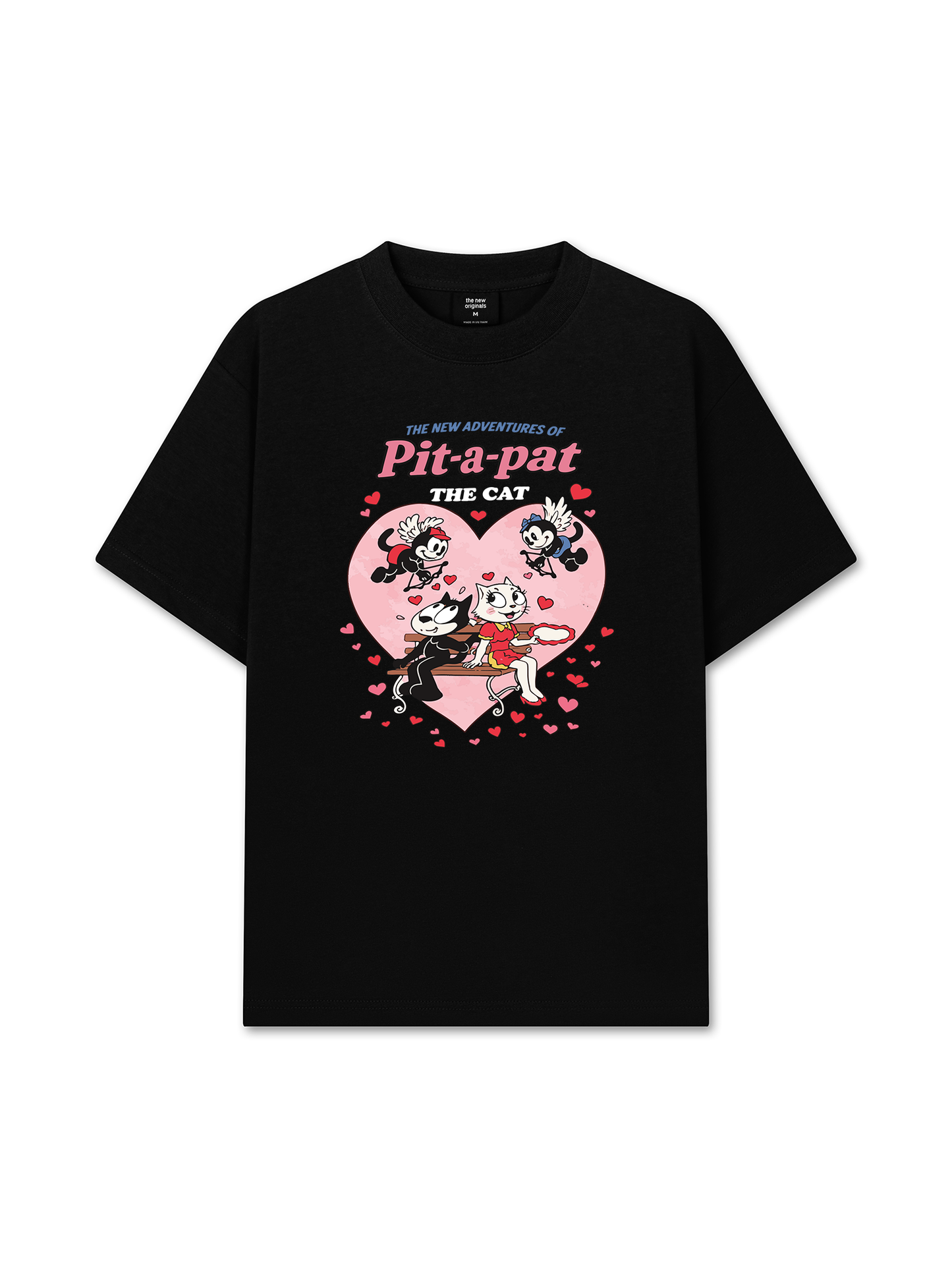 Áo Thun Relaxed Fit Cute Girl Funny Cat Couple