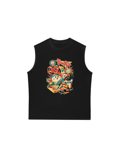 Áo Ba Lỗ Relaxed Fit Ramen Neko