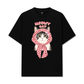 Áo Thun Relaxed Fit Meowy Cat Pink Plaid