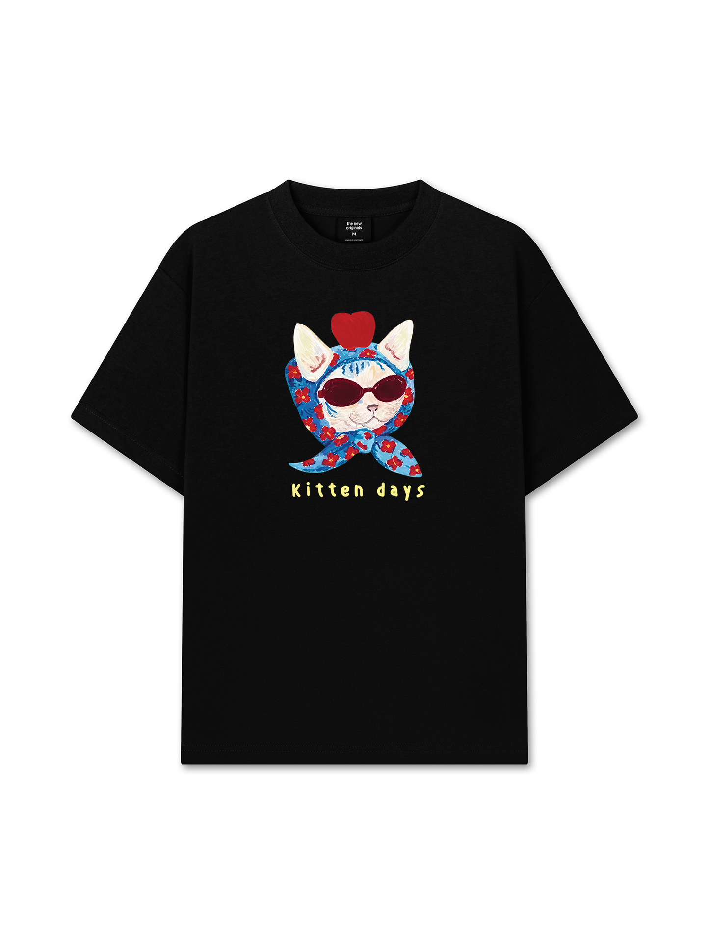 Áo Thun Relaxed Fit Kitten Day Meow With Apple