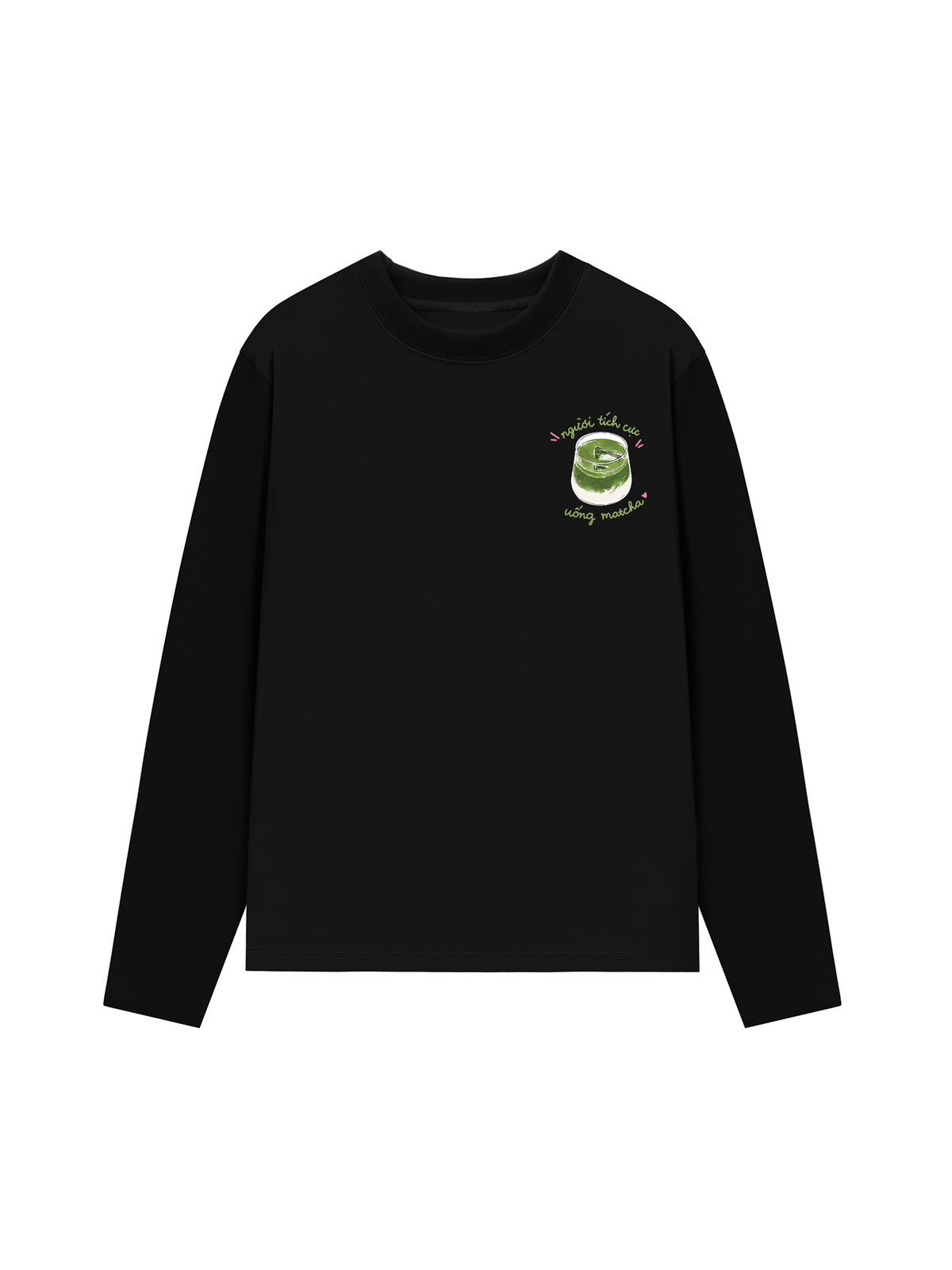 Áo Thun Dài Tay Người Tích Cực Uống Matcha