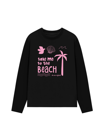 Áo Thun Dài Tay Take Me To The Beach Pink