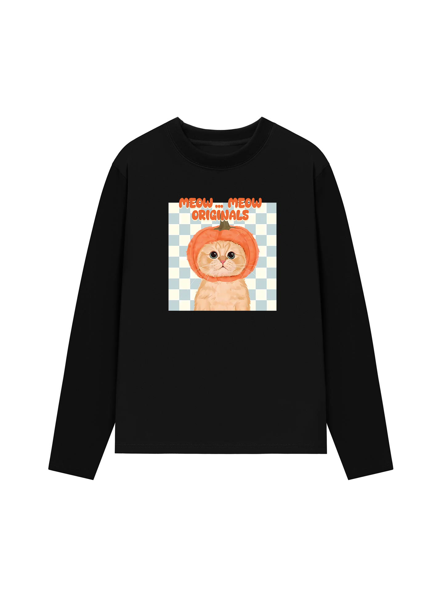 Áo Thun Dài Tay Animal Meow Pumpkin