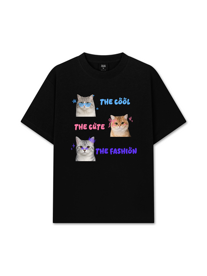 Áo Thun Relaxed Fit Daily Cuties Trio Cat