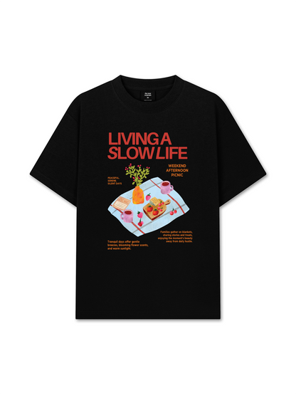Áo Thun Relaxed Fit Living A Slow Life
