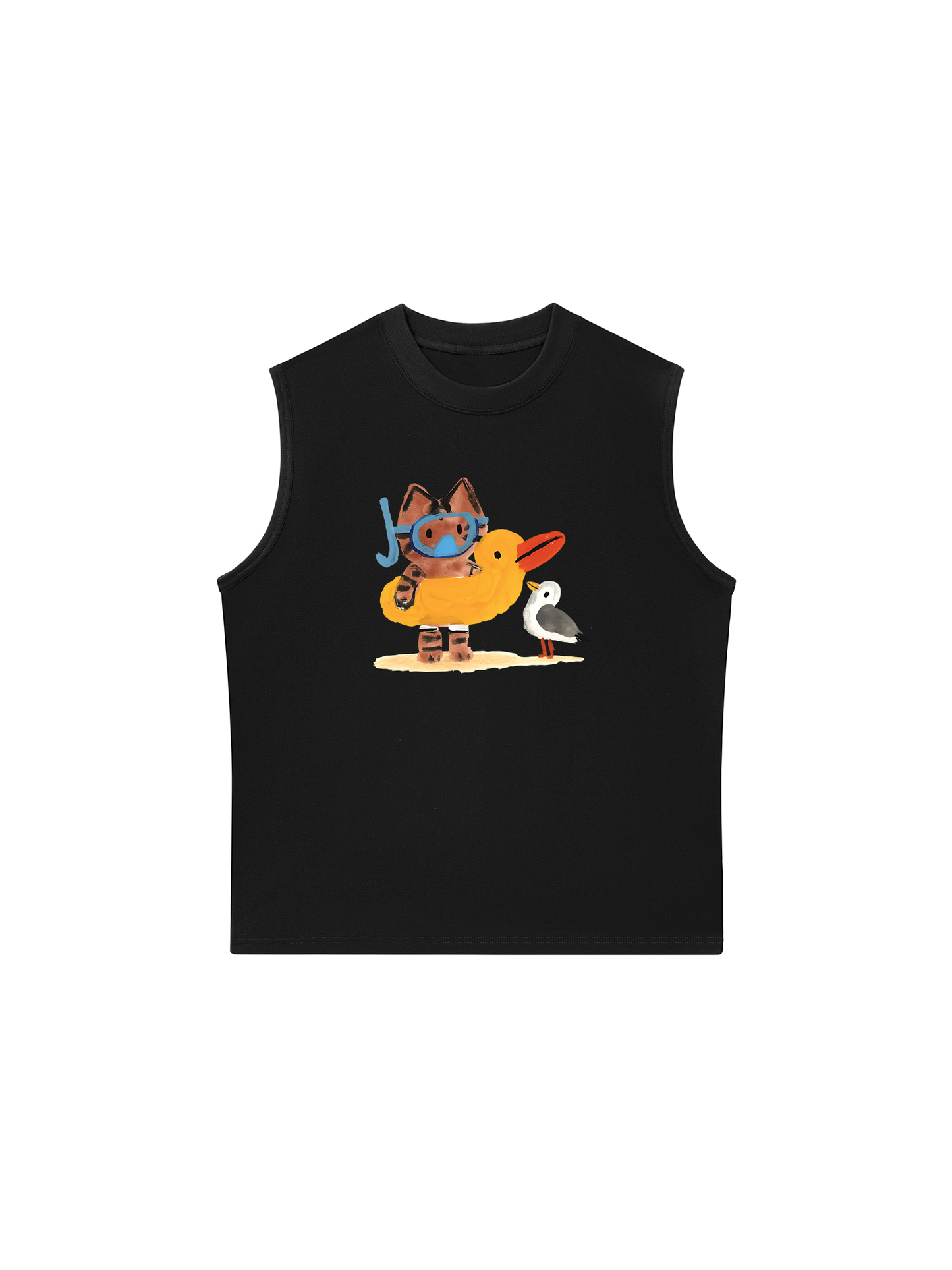 Áo Ba Lỗ Relaxed Fit Summer Vibes Cat And Duck
