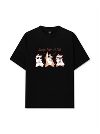 Áo Thun Relaxed Fit Animal Mood Jump Like A Cat
