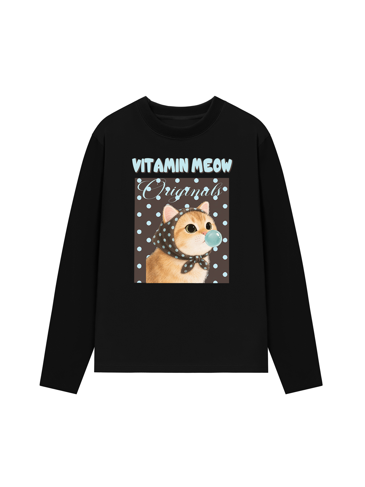 Áo Thun Dài Tay Vitamin Meow Blue Tiffany