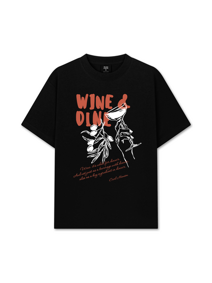Áo Thun Relaxed Fit WINE & DINE