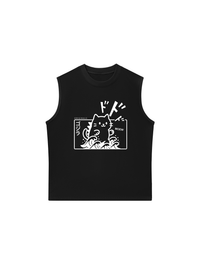Áo Ba Lỗ Relaxed Fit Japan Spirit Godzilla Meow