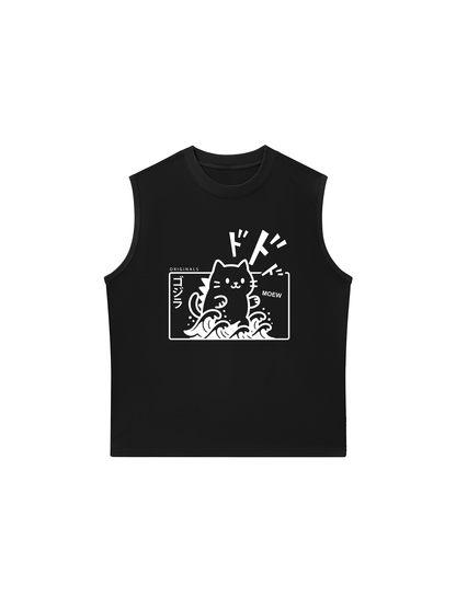 Áo Ba Lỗ Relaxed Fit Japan Spirit Godzilla Meow
