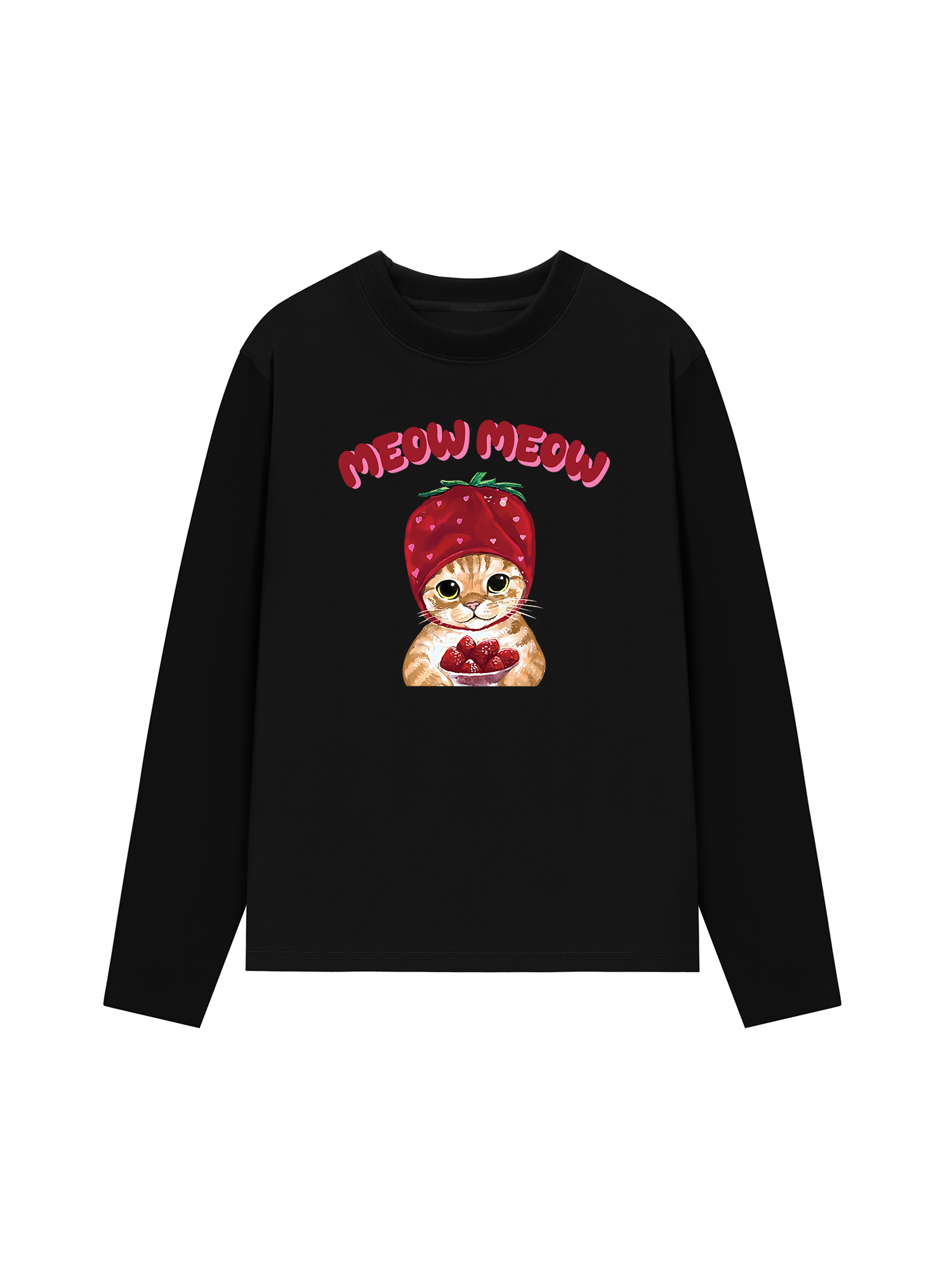 Áo Thun Dài Tay Meow Meow Strawberry