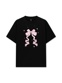 Áo Thun Relaxed Fit Cute Girl Pink Bow Bunny