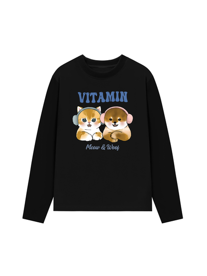 Áo Thun Dài Tay Vitamin Meow And Woof