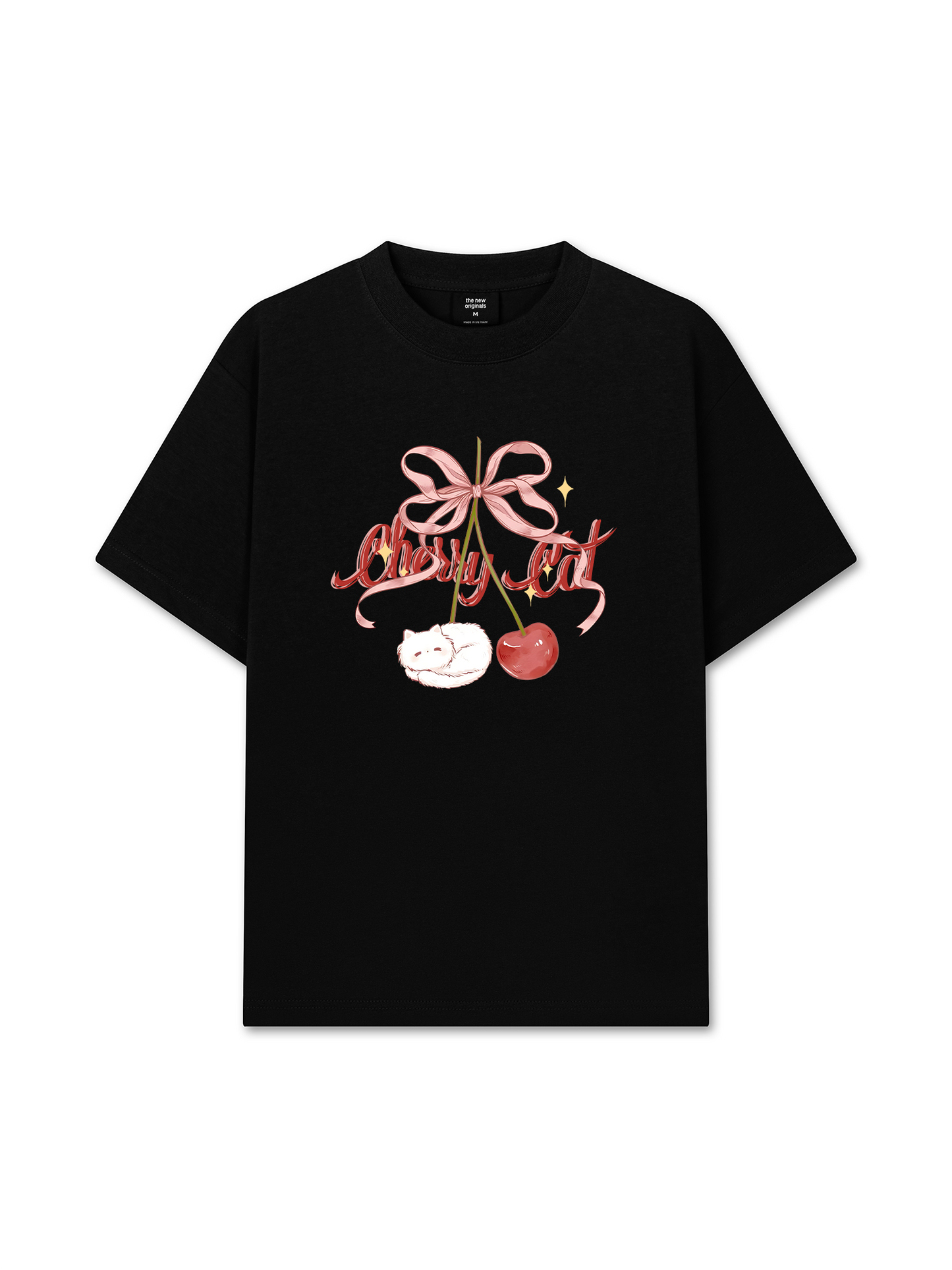 Áo Thun Relaxed Fit Daily Cuties Cherry Cat