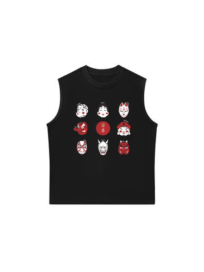 Áo Ba Lỗ Relaxed Fit Japan Spirit Mask
