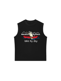 Áo Ba Lỗ Relaxed Fit Go Outside Lake My Day