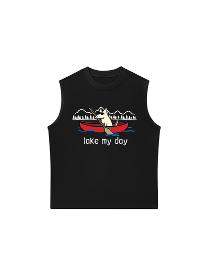 Áo Ba Lỗ Relaxed Fit Go Outside Lake My Day