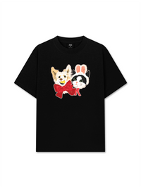 Áo Thun Relaxed Fit Animal Mood Bestie Puppy And Meow
