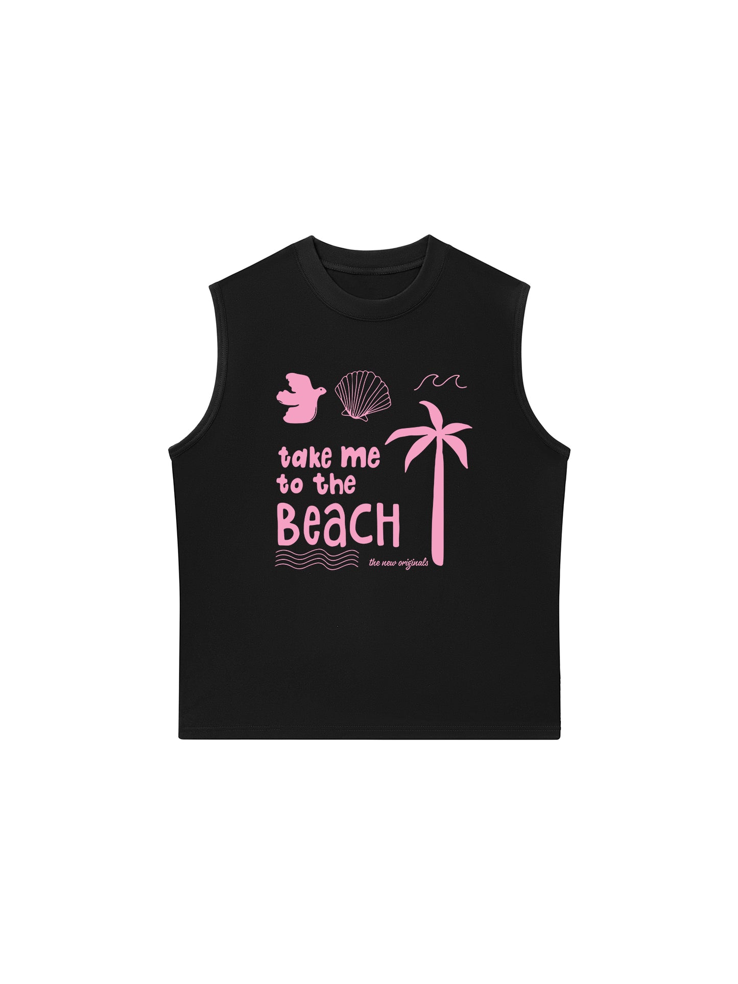 Áo Ba Lỗ Relaxed Fit Take Me To The Beach Pink