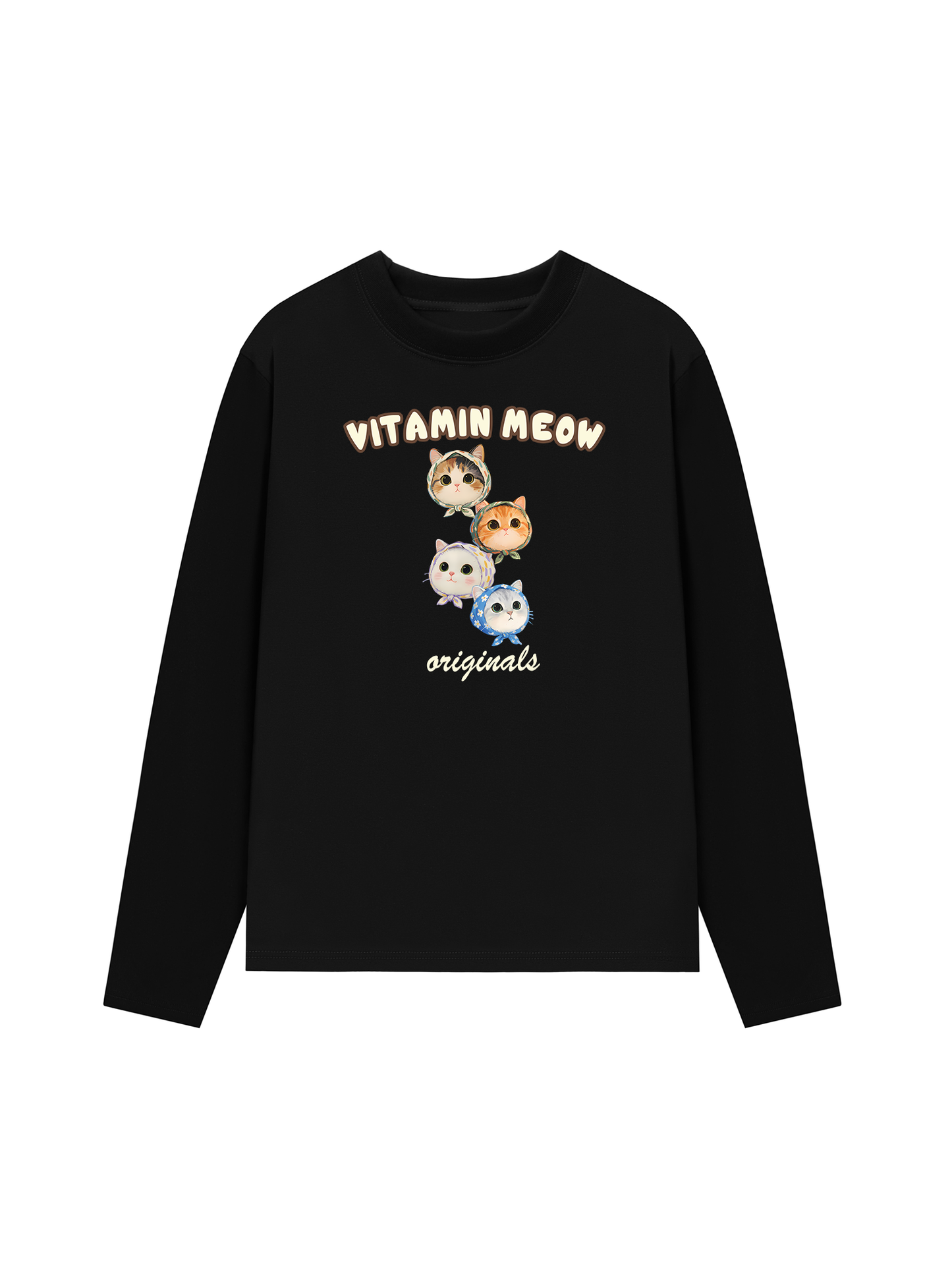 Áo Thun Dài Tay Four Cat Vitamin Meow