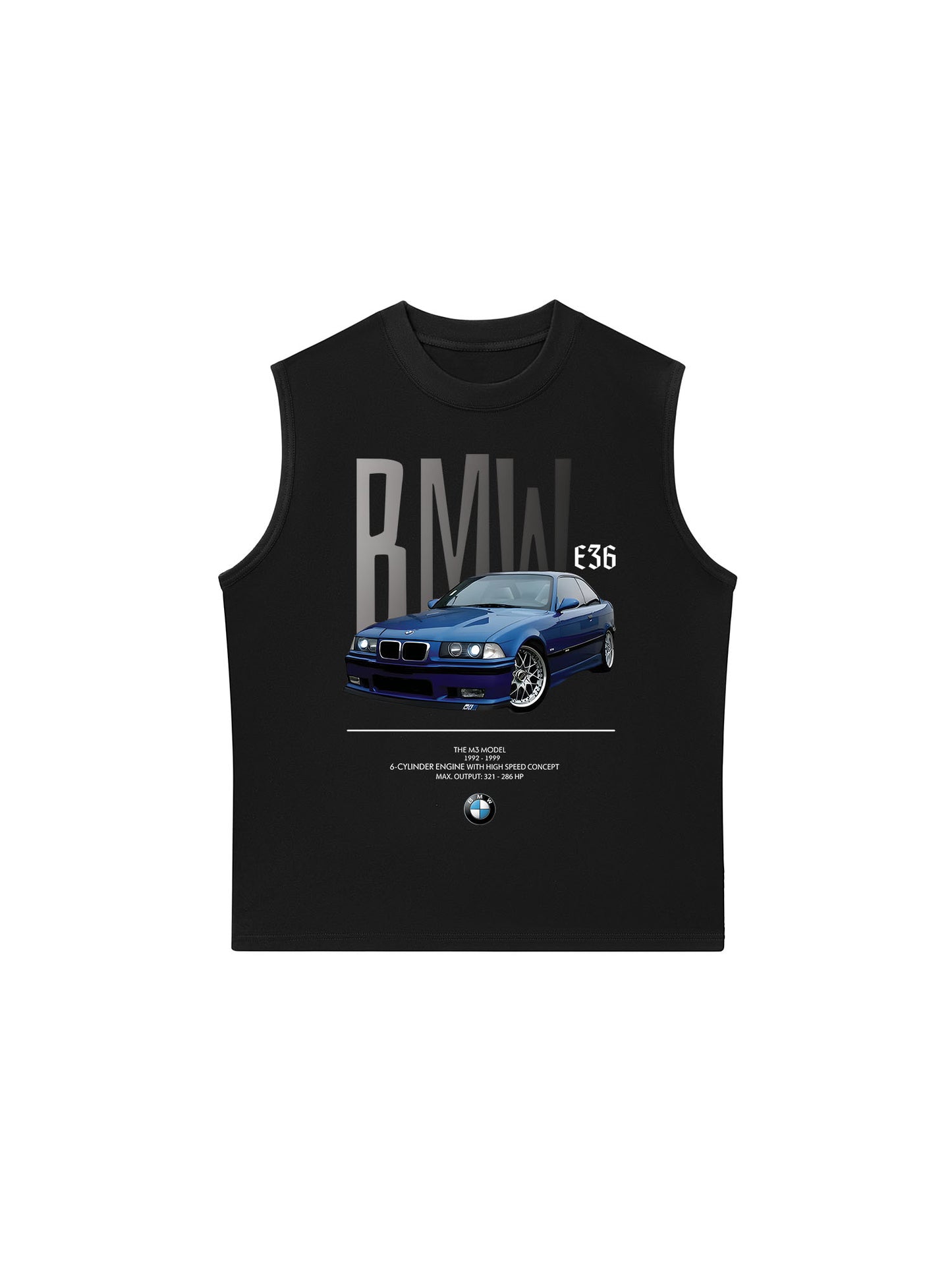 Áo Ba Lỗ Relaxed Fit CAR BMW Blue