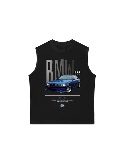 Áo Ba Lỗ Relaxed Fit CAR BMW Blue