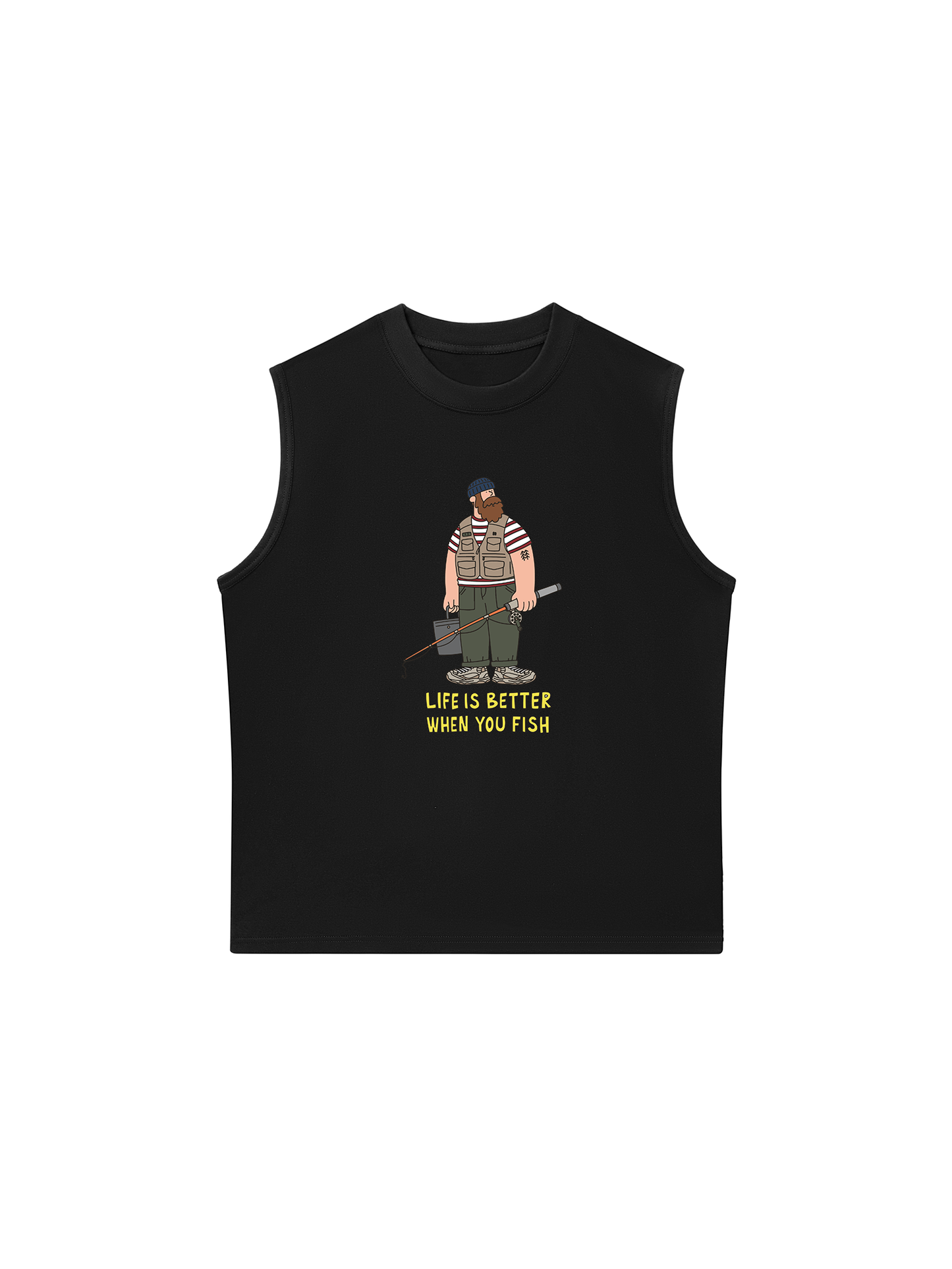 Áo Ba Lỗ Relaxed Fit Life Is Better When You Fish