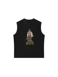 Áo Ba Lỗ Relaxed Fit Life Is Better When You Fish